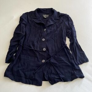 5/ $25  Carole Little Petites Blue button down top 10  - damaged